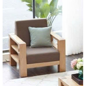 ChunKy Oak : Ghế Sofa Đơn Gỗ Sồi Kèm Nệm